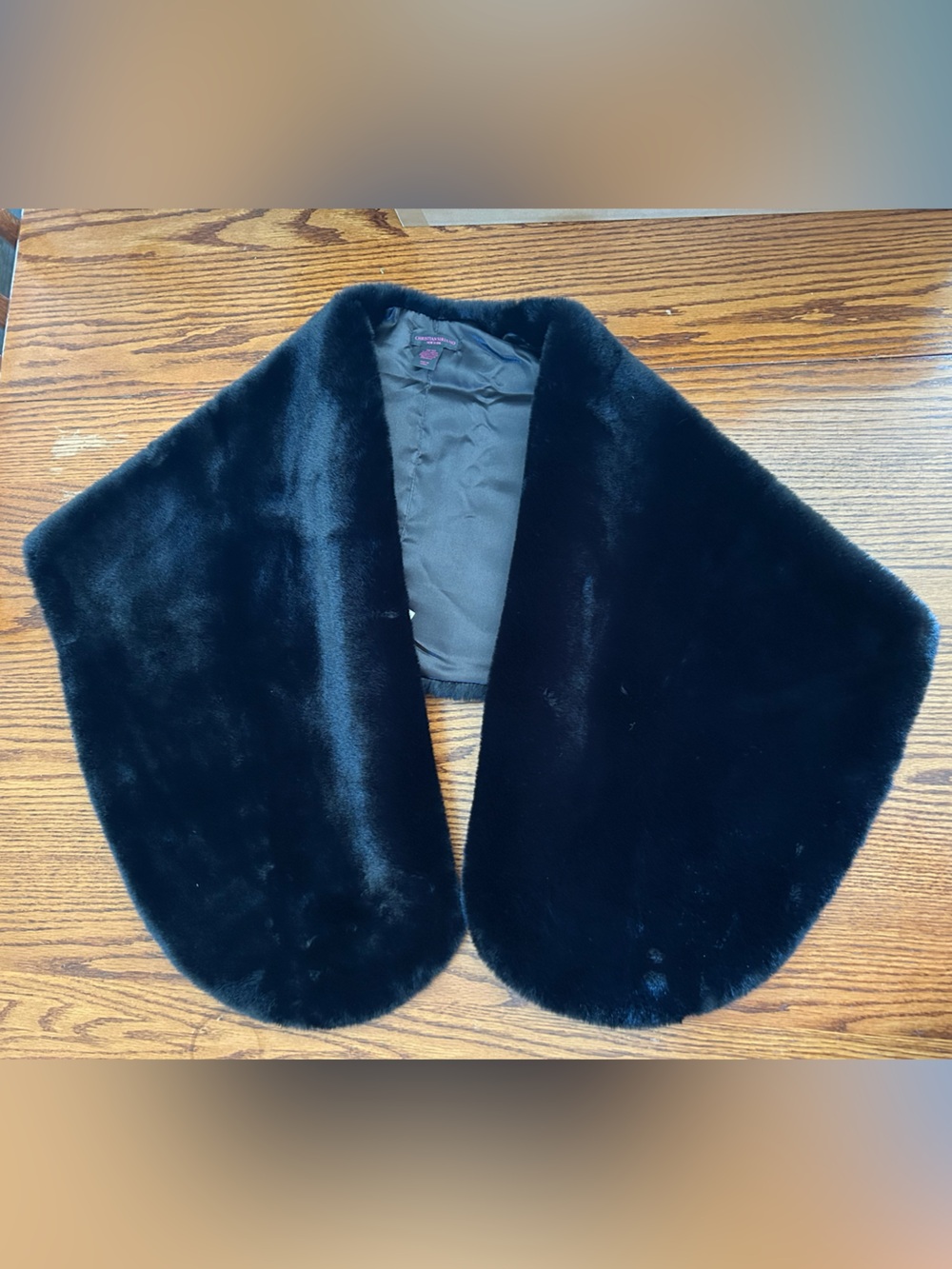 Christian Siriano Black Faux Fur Wrap